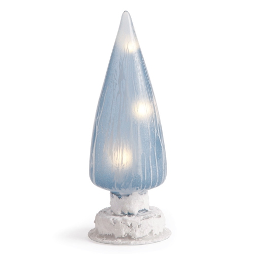 NAPA HOME & GARDEN  15.25" And White Led Glittered Ice Vein Finial Christmas Tabletop Decor In Blue