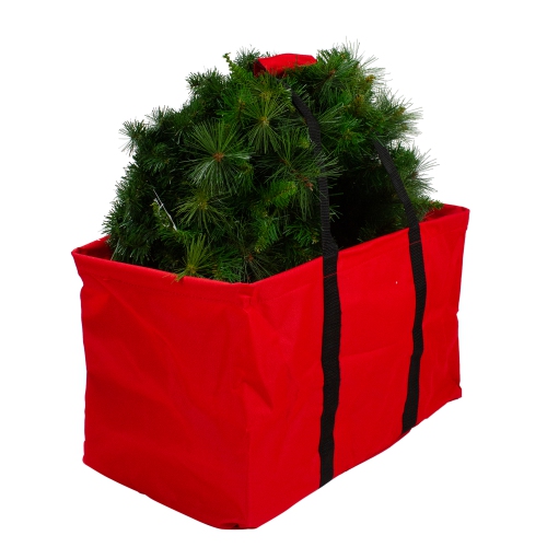 22" Red Collapsible Multi-Purpose Christmas Storage Bag with Carrying Handles