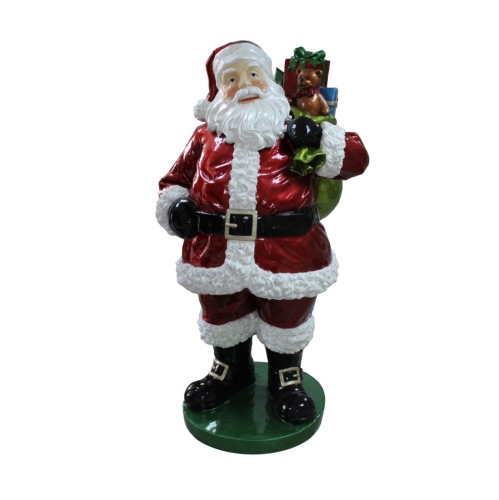 NORTHLIGHT  "63"" And White Santa Claus With Presents Christmas Decor" In Red