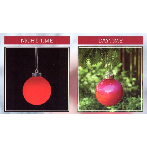 3ct Red LED Lighted Battery Operated Shatterproof Christmas Ball Ornaments 6"