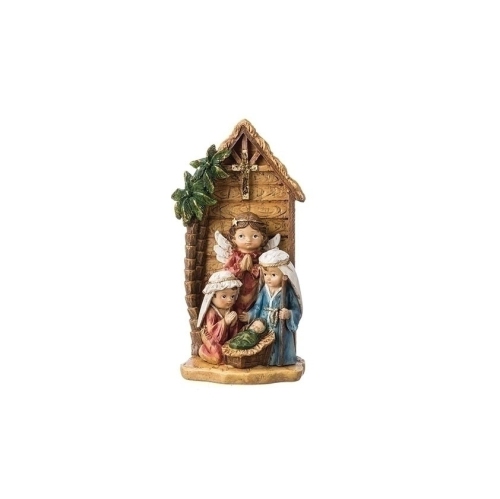 8" Brown and Blue Children's Nativity Scene Christmas Tabletop Decoration