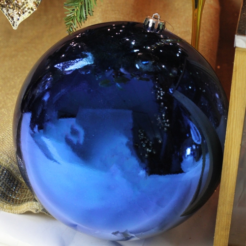 Shiny Lavish Blue Shatterproof Christmas Ball Ornament 12"