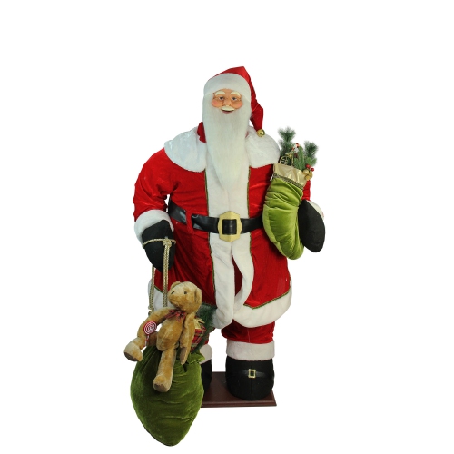 NORTHLIGHT  5' Animated Musical Inflatable Santa Claus Christmas Figurine In Red