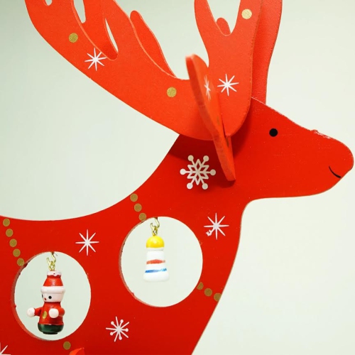 13" Red and White Reindeer Cut-Out Christmas Tabletop Decor