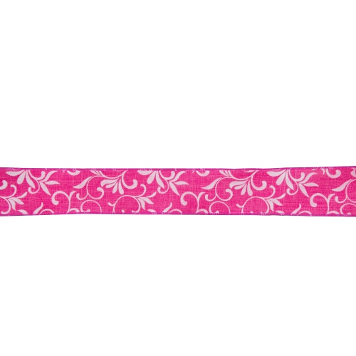 NORTHLIGHT  Floral Wired Craft Ribbon 2.5" X 10 Yards In Pink