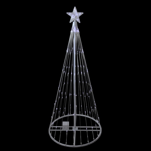 4' Pre-Lit White LED Show Cone Christmas Tree Yard Decor