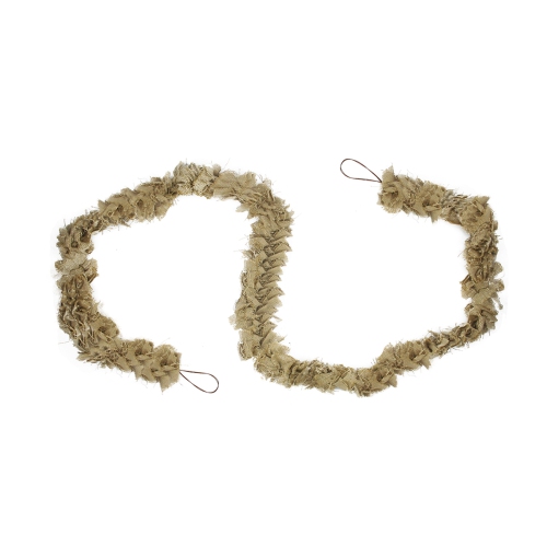 STERLING  7.75' X 4" Natural Jute Bow Artificial Christmas Garland - Unlit In Gold