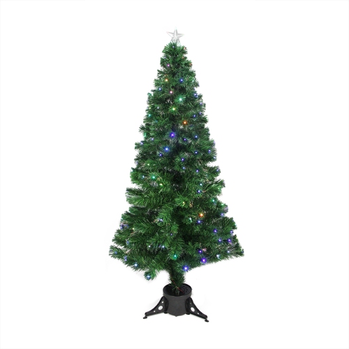 NORTHLIGHT  6' Pre-Lit Led Color Changing Fiber Optic Christmas Tree With Star Tree Topper