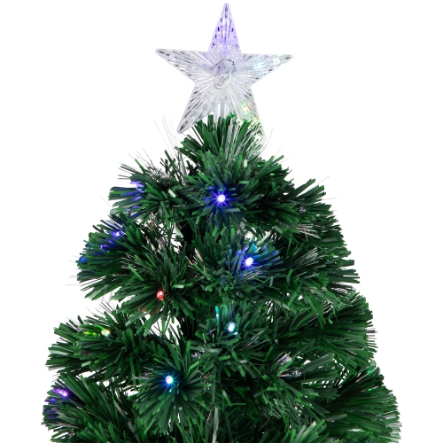 6' Pre-Lit LED Color Changing Fiber Optic Christmas Tree with Star Tree Topper