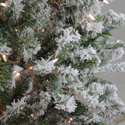 Sapin de Noël artificiel illuminé en sapin baumier de 7 pi – lumières transparentes