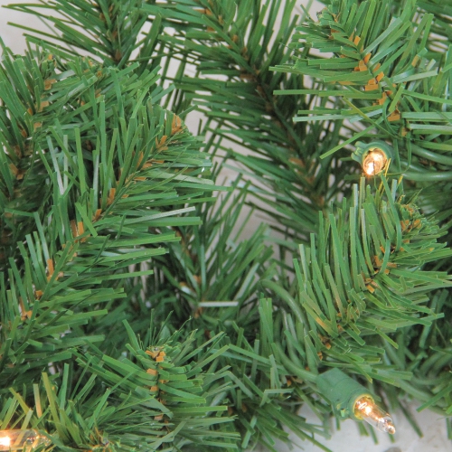5-Piece Pre-Lit Artificial Winter Spruce Christmas Trees, Wreath and Garland Set - Clear Lights