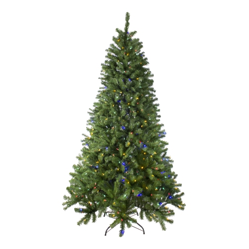 7.5' Pre-Lit Full Multi-Function Basset Pine Artificial Christmas Tree - Dual Color LED lights