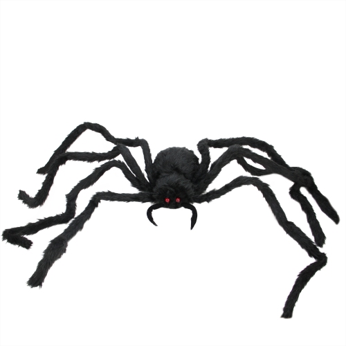 44" Battery Operated LED Lighted Creepy Black Spider Halloween Decoration