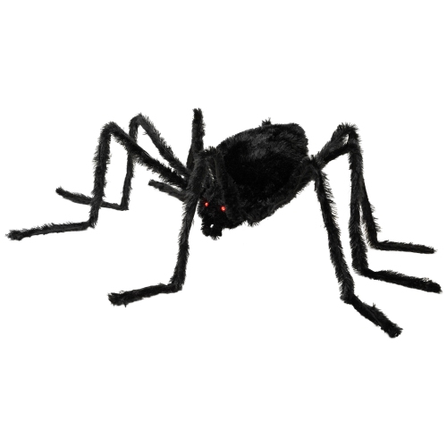 44" Battery Operated LED Lighted Creepy Black Spider Halloween Decoration