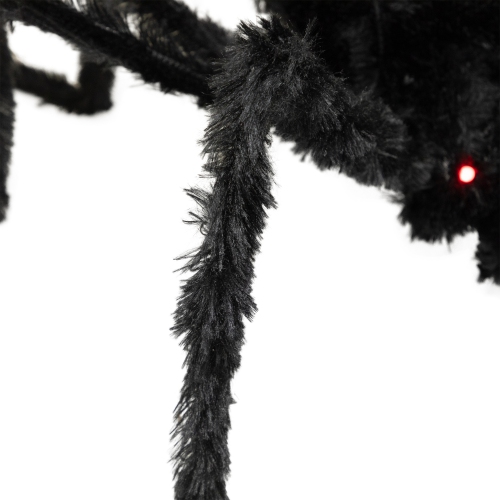44" Battery Operated LED Lighted Creepy Black Spider Halloween Decoration