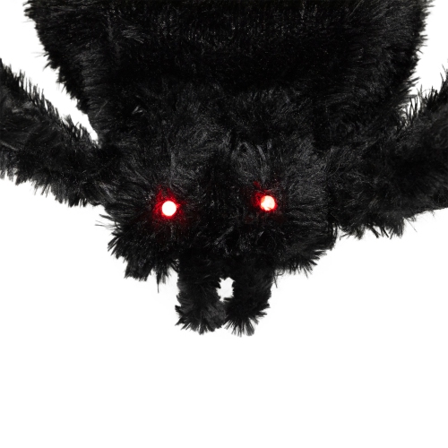 44" Battery Operated LED Lighted Creepy Black Spider Halloween Decoration