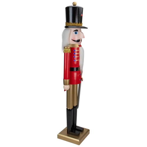 Casse-noisette Red and Gold Christmas Soldier de 36 po avec épée