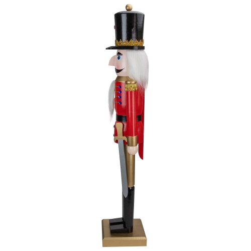 Casse-noisette Red and Gold Christmas Soldier de 36 po avec épée