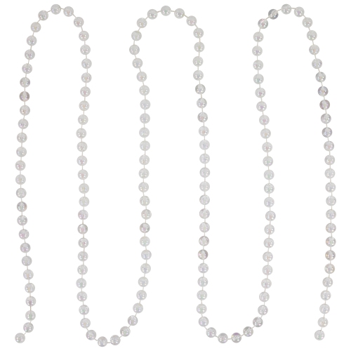 33' x 0.25" Shiny Clear Iridescent Beaded Artificial Christmas Garland - Unlit