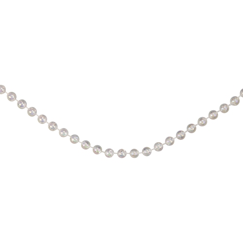 33' x 0.25" Clear Iridescent Beaded Artificial Christmas Garland - Unlit