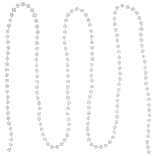 33' x 0.25" Clear Iridescent Beaded Artificial Christmas Garland - Unlit