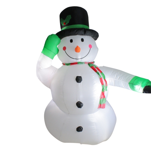 NORTHLIGHT  8' Inflatable Lighted Snowman Outdoor Christmas Decoration