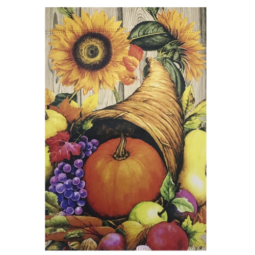 Cornucopia and Flowers Autumn Harvest Outdoor Garden Flag 28" x 40"