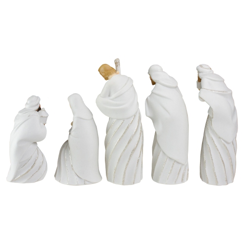 5pc Good Tidings Holy Family & Wise Men Porcelain Christmas Nativity Figure Set