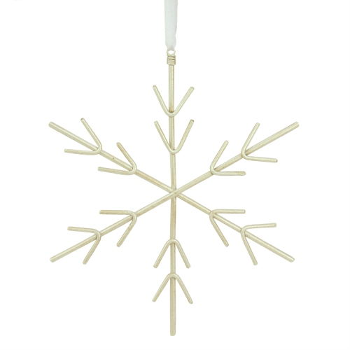 GALLERIE II  6" Pastel Dreams Pearlized Off-White Snowflake Shaped Christmas Ornament