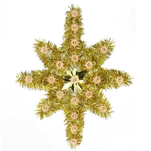 NORTHLIGHT  21" Star Of Bethlehem Christmas Tree Topper - Clear Lights In Gold