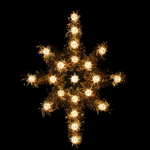 21" Gold Star of Bethlehem Christmas Tree Topper - Clear Lights