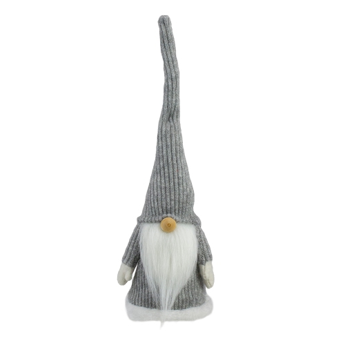 14" Gray and White Standing Christmas Gnome Tabletop Decor
