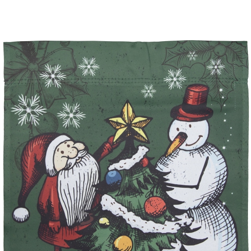Merry Christmas Santa and a Snowman Garden Flag 12.5" x 18"
