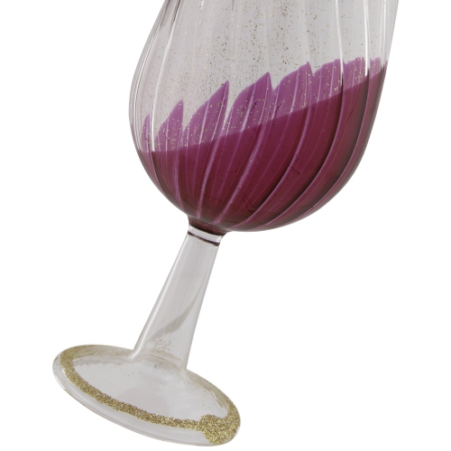4.25" Purple Embellished Tipped Wine Glass Christmas Ornament