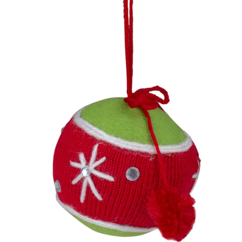 5.5" Red and Green With Snowflakes Christmas Tree Ornament