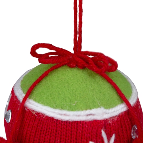5.5" Red and Green With Snowflakes Christmas Tree Ornament