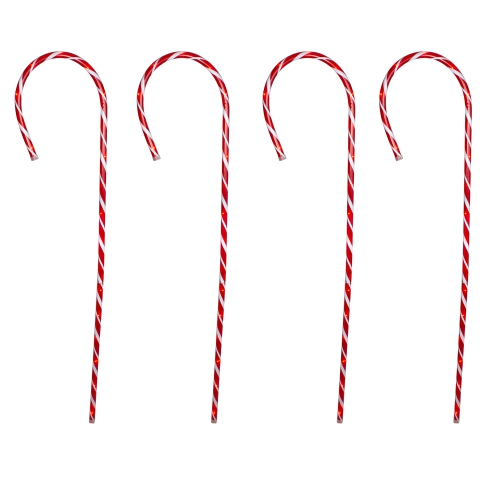 HOFERT  Set Of 4 And White Stripped Candy Cane Stakes Christmas Outdoor Decor 60" In Red I love the canes, and love how tall they are