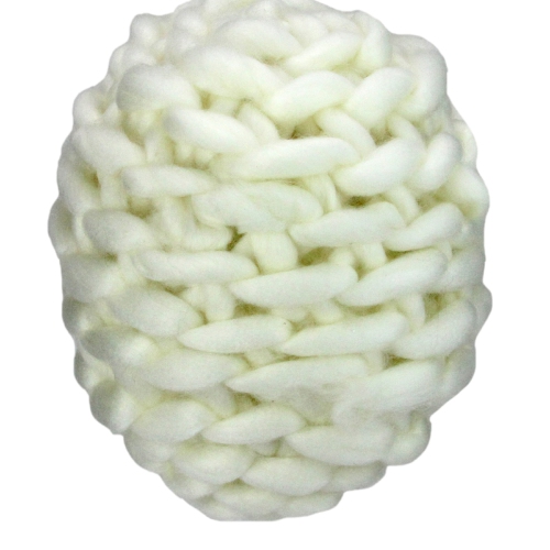 Cream White Knit Hanging Shatterproof Christmas Ball Ornament 7"