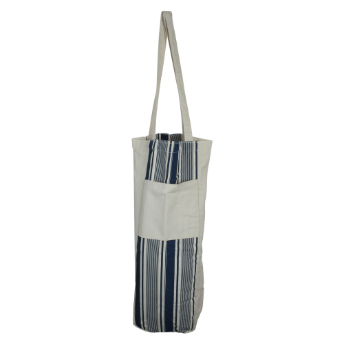 25" Blue and White Striped Hanging Storage Tote Bag