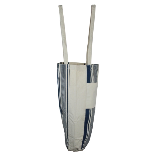 25" Blue and White Striped Hanging Storage Tote Bag