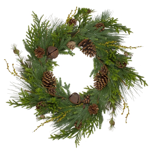 NORTHLIGHT  Rustic And Brown Artificial Christmas Pinecone Wreath - 30-Inch, Unlit In Green