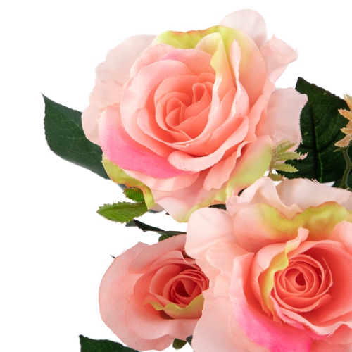 18" Pink Rose Artificial Silk Floral Bouquet