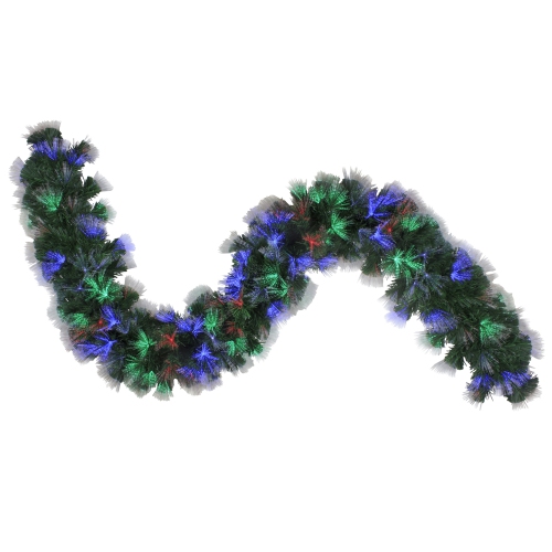 9' Multi-Function Color Changing Fiber Optic Artificial Pine Christmas Garland