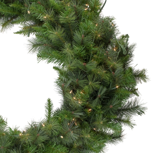 Pre-Lit Canyon Pine Artificial Christmas Wreath - 60-Inch, Clear Lights