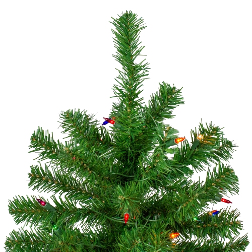 7' Pre-Lit Norfolk Spruce Artificial Christmas Tree, Multi Lights