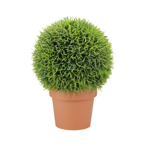 NORTHLIGHT  18" Potted Two-Tone Artificial Pine Ball Topiary Plant