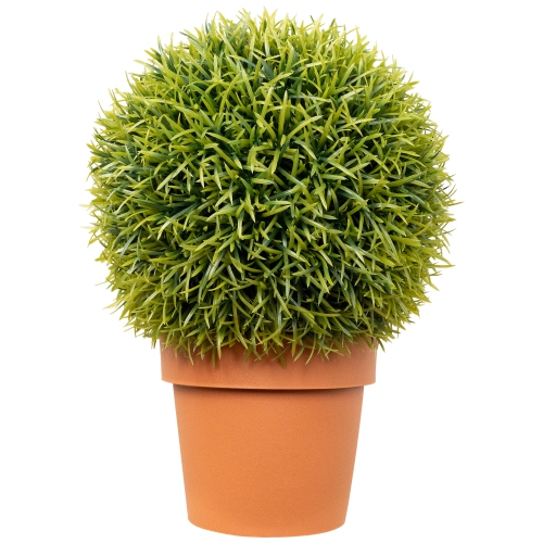 18" Potted Two-Tone Artificial Pine Ball Topiary Plant