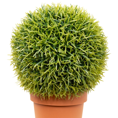 18" Potted Two-Tone Artificial Pine Ball Topiary Plant