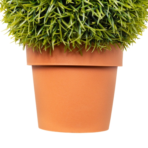 18" Potted Two-Tone Artificial Pine Ball Topiary Plant