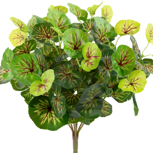 18.5" Green Two Toned Begonia Spring Artificial Floral Bush